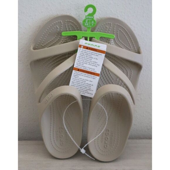 Crocs 206756-2V3 Women's Sz 8 Beige Kadee II Strappy Sandals - Picture 1 of 6